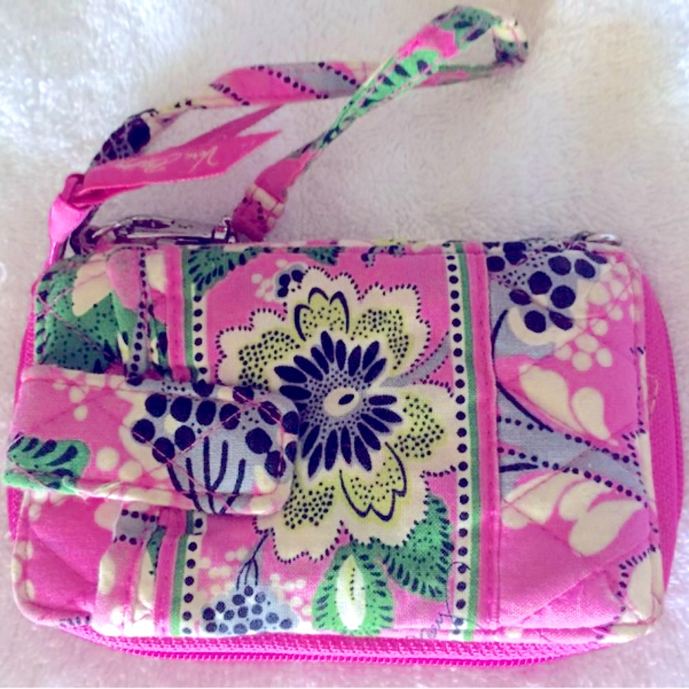 Vera Bradley Priscilla Pink Cell Phone holder wristlet - Picture 1 of 4
